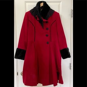 Hell Bunny Red and black Fairytale Coat - UK Size Large